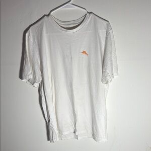 Tommy Bahama White and Orange Short Sleeve Tee